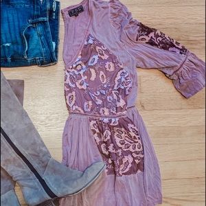 Floral Top in Dusty Wine